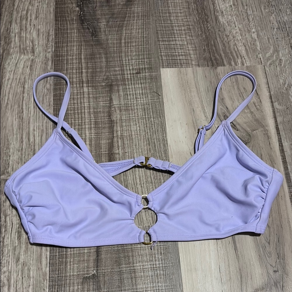 Lavender Bikini Top with Gold Ring Detail